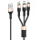Дата кабель Hoco X26 Xpress 3in1 USB to Lightning/Type-C/MicroUSB 2A (1.2m) - Черный / Золотой