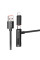 Дата кабель Hoco U135 Incredible 2in1 USB to Lightning/Type-C (1m) - Black - фото