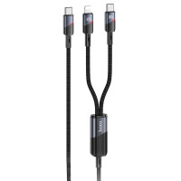 Дата кабель Hoco U139 Type-C to Lightning/Type-C 100W (1.2m) - Black