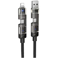 Дата кабель Hoco U151 Goldsmith 4in1 Type-C to USB/Type-C to Lightning 240W (1.2m) - Black
