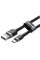 Дата кабель Baseus Cafule USB to Type-C Cable 3A (1m) (CATKLF-B) Чорний / Сірий - фото