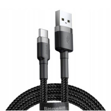 Дата кабель Baseus Cafule USB to Type-C Cable 3A (1m) (CATKLF-B) - Чорний / Сірий
