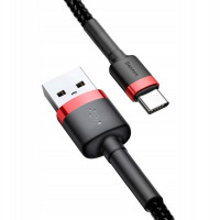 Дата кабель Baseus Cafule USB to Type-C Cable 3A (1m) (CATKLF-B) Красный / Черный