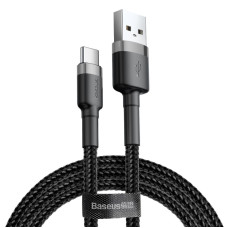 Дата кабель Baseus Cafule USB to Type-C Cable 3A (0.5m) (CATKLF-A) - Сірий / Чорний