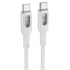 Дата кабель Hoco U120 Transparent explore intelligent power-off PD 60W Type-C to Type-C (1.2m) - Gray