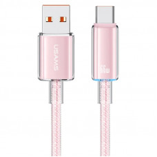 Дата кабель USAMS US-SJ658 USB to Type-C 6A Cloud Series (1.2m) - Pink