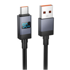 Дата кабель Hoco X118 Generous with display USB to Type-C 5A (1m) - Black