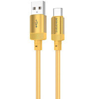 Дата кабель Borofone BX108 Start silicone USB to Type-C 3A (1m) - Gold