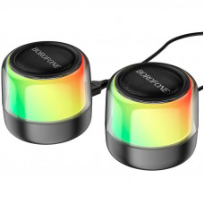 Bluetooth колонка Borofone BP12 Colorful BT wired 2-in-1 computer speaker - Black