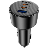 Автомобильное зарядное устройство WIWU CC026 Warriors PD200W+QC3.0 (1USB-A/2C) Black
