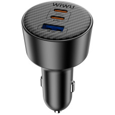 Автомобильное зарядное устройство WIWU CC026 Warriors PD200W+QC3.0 (1USB-A/2C) - Black