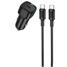 Автомобильное зарядное устройство Borofone BZ34A Cloud PD20W (1USB-C) + кабель Type-C to Type-C - Black