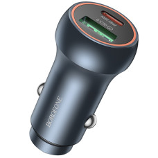 Автомобільний зарядний пристрій Borofone BZ32B Fresh PD30W+QC3.0 total 48W (1USB-A/1C) - Metal gray