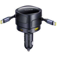 Автомобільний зарядний пристрій Baseus Enjoyment Max PD90W with retractable cables (1USB-A/3C) (C00035507121) - Cosmic Black
