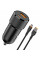 Автомобильное зарядное устройство Amaya ACC-14C PD15W+QC3.0 total 35W (1USB-A/1C) + кабель USB to Type-C Black - фото