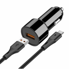 Автомобільний зарядний пристрій Amaya ACC-13C QC3.0 20W (1USB-A) + кабель USB to Type-C Black