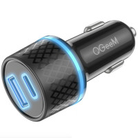 Автомобільний зарядний пристрій Borofone BZ21 Brilliant 48W PD30W+QC3.0 (1Type-C/1USB) Black