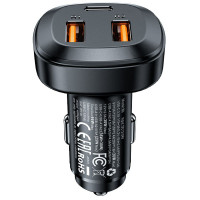 Автомобільний зарядний пристрій Acefast B9 PD36W+QC4.0 total 66W (2USB-A/1C) Black