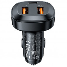 Автомобільний зарядний пристрій Acefast B9 66W (2USB-A+USB-C) three port metal car charger - Black