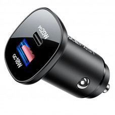 Автомобільний зарядний пристрій Acefast B1 mini 38W (USB-C+USB-A) dual-port metal car charger - Black