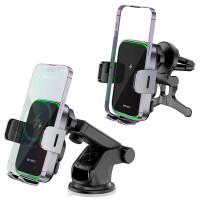 Автодержатель с Беспроводное зарядное устройство WIWU CH-313 15W (center console) - Black