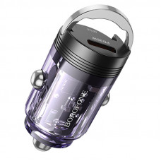 Автомобільний зарядний пристрій Borofone BZ29A Talented PD36W+QC3.0 (1C1A) - Transparent purple