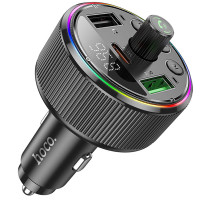 Hoco Modulatore FM Caricabatteria per auto Caricabatteria per auto E82 Guerrero PD30W+QC3.0 (2USB-A/1C) - Black