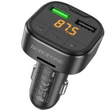 Автомобильное зарядное устройство FM модулятор Borofone BC43 Flash QC3.0 - Black