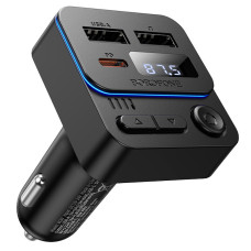 Автомобільний зарядний пристрій FM модулятор Borofone BC60 Hero 35W (2USB-A/1C) - Black