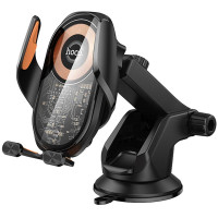 Supporto auto con caricatore wireless Hoco HW34 Blue whale 3-axis linkage wireless 15W (center console) - Black
