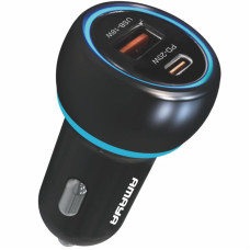 Автомобільний зарядний пристрій Amaya ACC-01 PD20W+QC3.0 total 38W (1USB-A/1C) Black