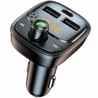 Автомобильное зарядное устройство FM модулятор Amaya ACC-T02 PD30W (2USB-A/1C) - Black