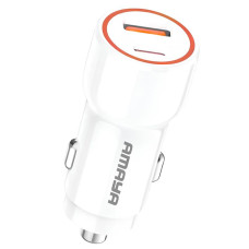 Автомобільний зарядний пристрій Amaya ACC-04 PD22.5W+QC3.0 total 37.5W (1USB-A/1C) - White