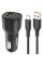 Автомобильное зарядное устройство Amaya ACC-06 PD30W+QC3.0 total 48W (1USB-A/1C) + кабель USB to Type-C - Black - фото