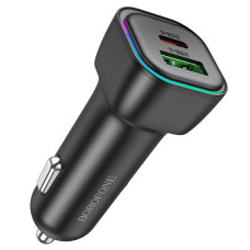 Автомобильное зарядное устройство Borofone BZ28A Trophie PD30W+QC3.0 (1USB-A/1C) - Black
