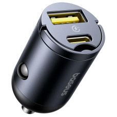 Автомобільний зарядний пристрій Baseus Tiny Star Mini 30W (1USB-A/1C) (C00035001121) - Cosmic Black