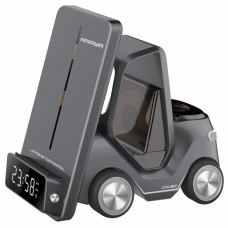 Беспроводное зарядное устройство Amaya AWC-03 5in1 15W with clock Gray