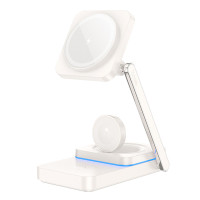 Беспроводное зарядное устройство Hoco CQ10 Consuelo 3-in1 - Milky White