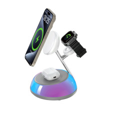 Беспроводное зарядное устройство WIWU Wi-W036 Aurora 3 in 1 wireless charger - White
