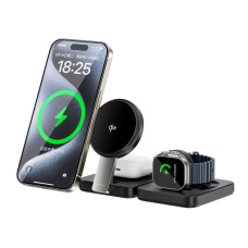 Беспроводное зарядное устройство WIWU Wi-W028 QI2 3 in 1 wireless charger - Black