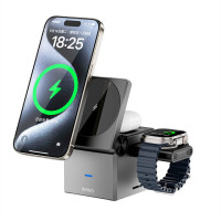 Беспроводное зарядное устройство WIWU Wi-W030 Planeta Trio 3 in 1 Cableless charger - Gray