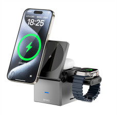 Беспроводное зарядное устройство WIWU Wi-W030 Planeta Trio 3 in 1 Cableless charger - Gray