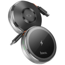 Беспроводное зарядное устройство Hoco CQ18 Flash 2in1 Magnetic + iWatch (with retractable cable Type-C) - Silver
