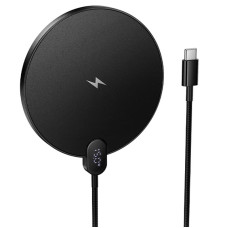 Беспроводное зарядное устройство Hoco CW62 Peak with digital display and cable 15W - Black