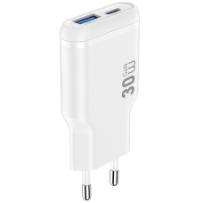 Сетевое зарядное устройство WIWU G033 Essen PD30W+QC3.0 GaN (1USB-A/1C) - White