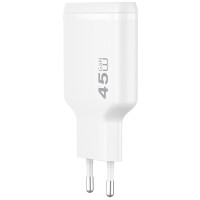 Сетевое зарядное устройство WIWU G034 Essen PD45W GaN (2USB-C) White