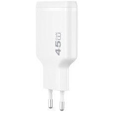 Сетевое зарядное устройство WIWU G034 Essen PD45W GaN (2USB-C) - White