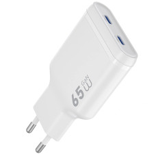 Сетевое зарядное устройство WIWU G035 Essen PD65W GaN (2USB-C) - White