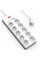 Подовжувач WIWU S008 Power Strip PD20W (2USB-A/2C/10xSocket) (2m) - White - фото