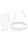 Сетевое зарядное устройство Borofone BN23 Wish PD20W (1USB-C) + кабель Type-C to Type-C - White - фото